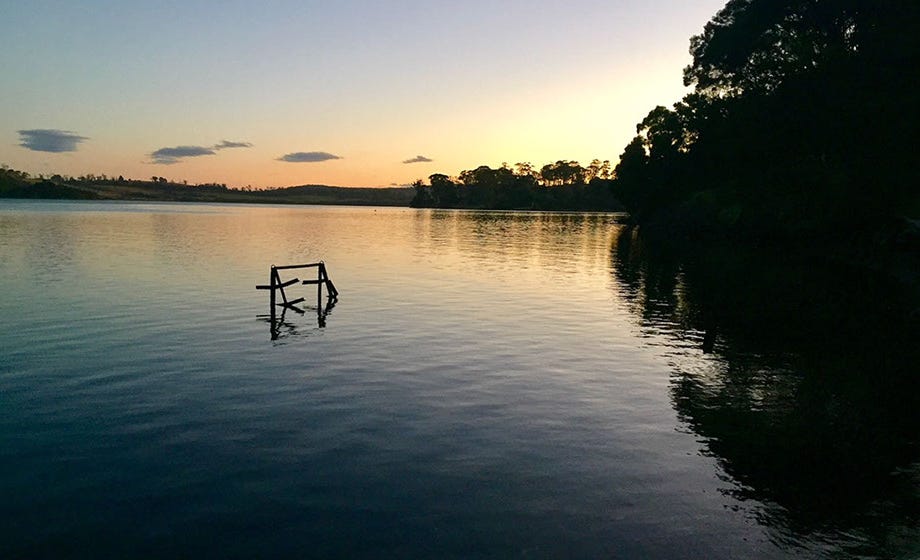 Waterton Hall estate - sunset over the Tamar River