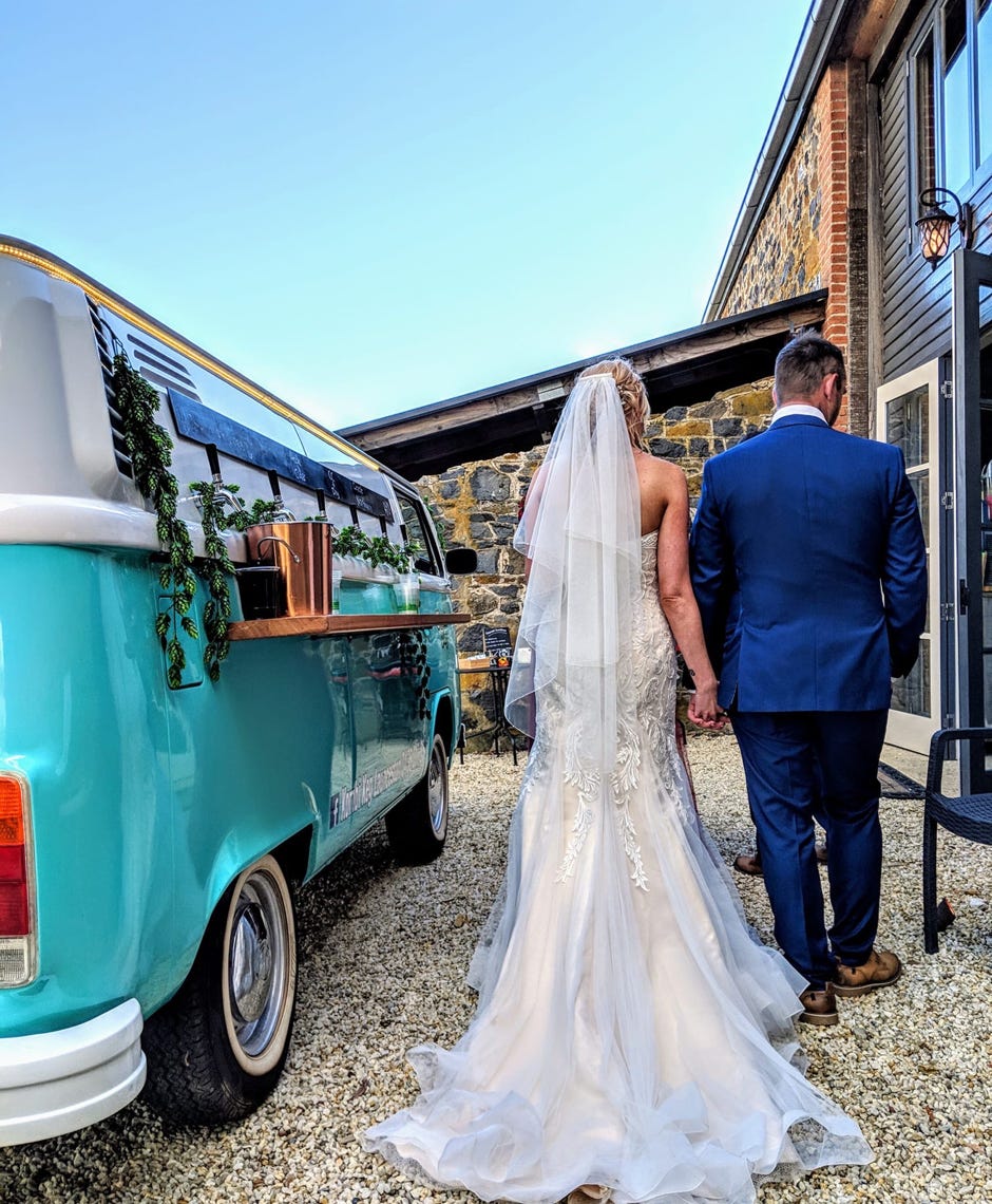 Waterton Hall, Kombi Keg service, and the bride & groom, Launceston